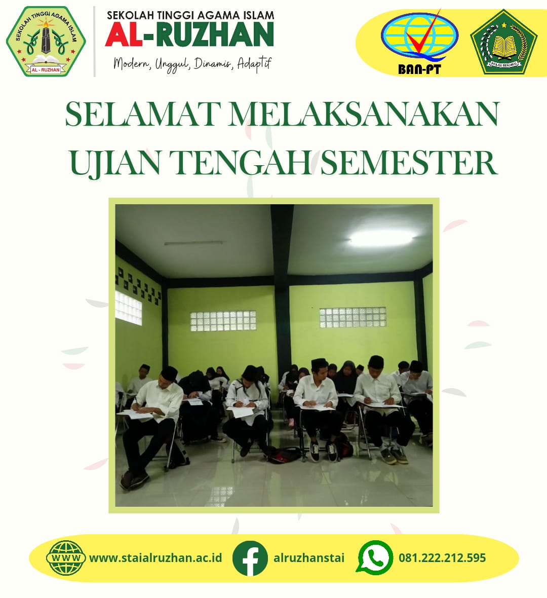 Ujian Tengah Semester Ganjil 2023/2024: Mahasiswa STAI Alruzhan Tasikmalaya Menjalani Ujian dengan Semangat
