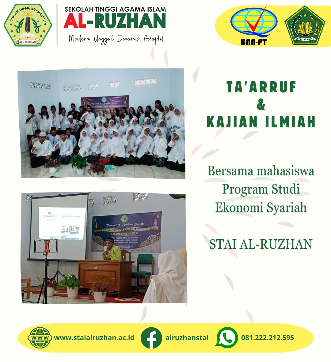 Ta’arruf dan Kajian Ilmiah Mahasiswa Ekonomi Syariah STAI Al-Ruzhan di Pesantren Manba’ul Karomah